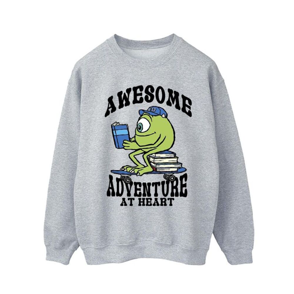 Monsters Inc Mens Reading Awesome Mike Wazowski Sweatshirt / Sport Grey